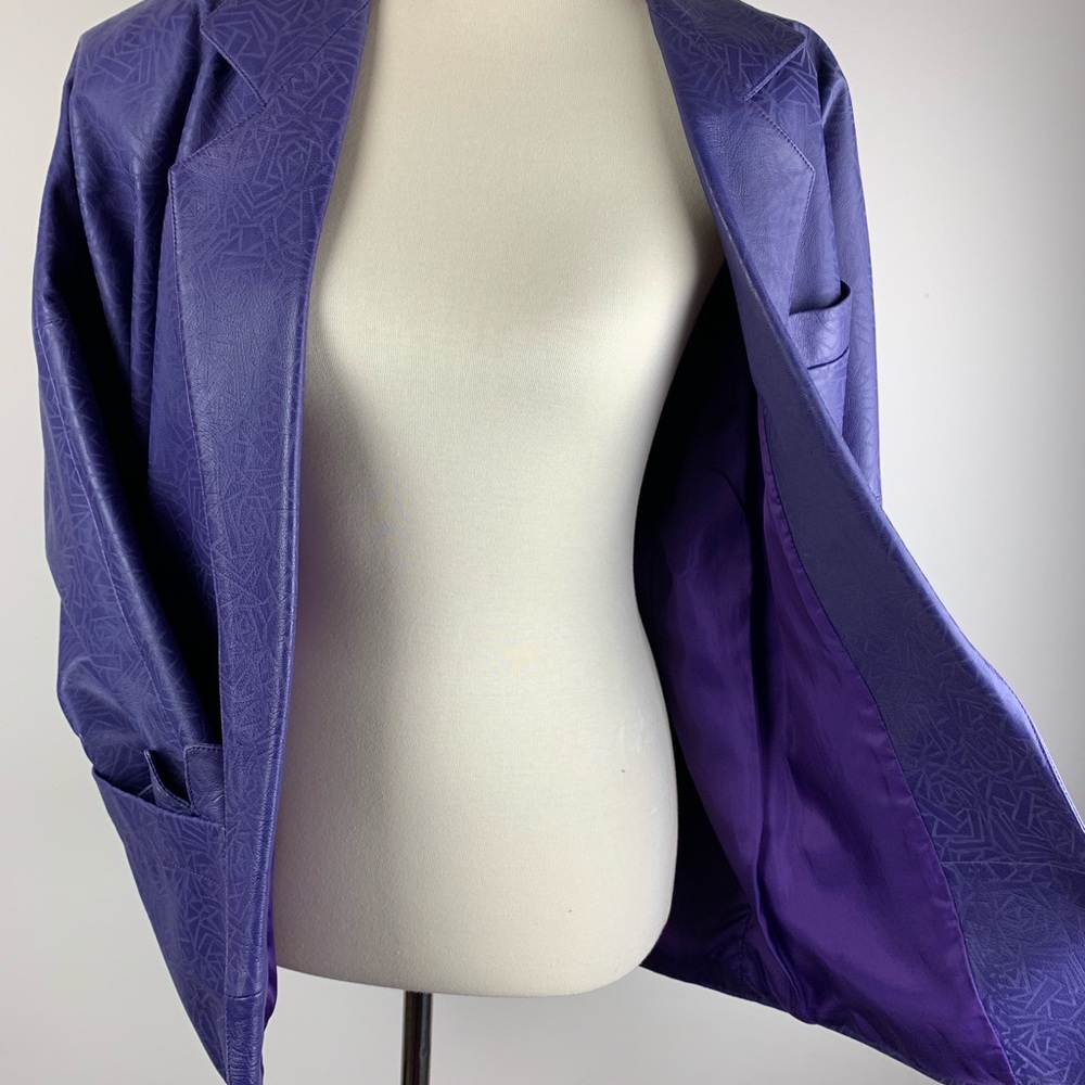 Ferris Bueller Style Vintage Purple Leather Blazer